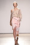 ANOUKI show — Mercedes-Benz Kiev Fashion Days SS17 (looks: nude striped blouse, pink skirt)