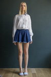 BEKh show — Mercedes-Benz Kiev Fashion Days SS17 (looks: white blouse, blue mini denim skirt)