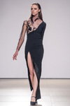 Julia Gurskaja, Helena Art, Nikolay Palonnyi show — Mercedes-Benz Kiev Fashion Days SS17 (looks: blackevening dress with slit, black pumps)