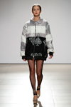 Tasha Mano show — Mercedes-Benz Kiev Fashion Days SS17 (looks: black and white jacket, black openwork leggins)