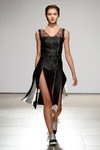 Tasha Mano show — Mercedes-Benz Kiev Fashion Days SS17 (looks: black dress with slit)