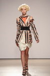 THEO show — Mercedes-Benz Kiev Fashion Days SS17 (looks: striped multicolored blazer, white skirt)