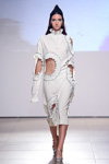 Zirochka Ukraine show — Mercedes-Benz Kiev Fashion Days SS17 (looks: white dress, silver pumps)