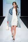 ELEMA show — Moscow Fashion Week FW16/17 (looks: white bag, sky blue coat, white mini dress)