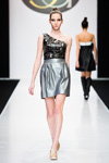 ELEONORA AMOSOVA show — Moscow Fashion Week FW16/17 (looks: black printed top, silver skirt)