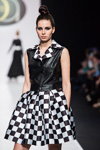 ELEONORA AMOSOVA show — Moscow Fashion Week FW16/17 (looks: checkered black and white dress)