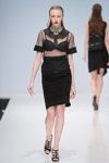 NADIA SLAVINA show — Moscow Fashion Week FW16/17 (looks: black transparent blouse, black bra, black pencil skirt, black sandals)