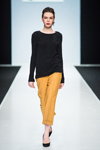 OLGA KUNITSYNA show — Moscow Fashion Week FW16/17 (looks: black pumps, yellow trousers, black jumper)