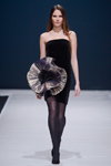 Pierre Cardin show — Moscow Fashion Week FW16/17 (looks: blackcocktail dress, black tights, black pumps)