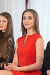  (слева направо) Ксения Молочко, Мария Лобанова, Анна Соболева и Алина Роскач. В Минске представили финалисток конкурса "Мисс Беларусь 2016" (наряды и образы: красное платье)