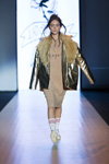 QooQoo show — Riga Fashion Week SS17 (looks: , white knee-highs, gold jacket)
