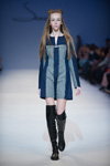 SEREBROVA show — Ukrainian Fashion Week FW16/17 (looks: black knee high boots, blue mini dress)