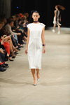 Alonova show — Ukrainian Fashion Week SS17 (looks: white dress, silver pumps)