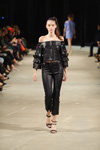 Alonova show — Ukrainian Fashion Week SS17 (looks: black leather pants, black sandals)