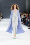 Julia Aysina show — Ukrainian Fashion Week SS17 (looks: grey jumpsuit, sky blue trench coat)