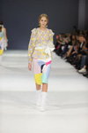 Nadya Dzyak show — Ukrainian Fashion Week SS17 (looks: white knee-highs, white pumps, multicolored skirt)