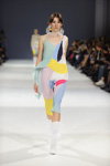 Nadya Dzyak show — Ukrainian Fashion Week SS17 (looks: white knee-highs, white pumps, multicolored dress)