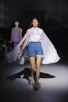 Arina Lubiteleva. the COAT by Katya Silchenko show — Ukrainian Fashion Week SS17 (looks: blue shorts)