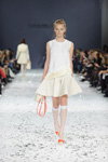 Yana Belyaeva show — Ukrainian Fashion Week SS17 (looks: white dress, white knee-highs, white bag)