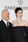 Jean-Paul Gaultier and Coco Rocha. amfAR Cannes 2017 guests