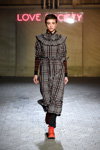 Ganni show — Copenhagen Fashion Week aw17 (looks: grey checkered midi dress)