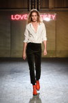 Ganni show — Copenhagen Fashion Week aw17 (looks: white blouse, black trousers)