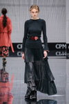Показ Beatrice B — CPM FW17/18 (наряды и образы: чёрный джемпер, чёрная юбка плиссе)