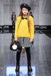 Fun Fun, Mayoral, TRMI show — CPM FW17/18 (looks: black beret, yellow jumper, black bag, black tights, with houndstooth print black and white skirt)