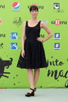Cristiana Capotondi. Goście GIFFONI 2017 (ubrania i obraz: sukienka czarna koronkowa, sandały czarne)