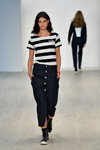 Vale Denim show — MBFWAustralia 2017 (looks: striped black and white top, blue denim skirt)