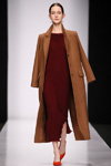 BGN styled by Alexandr Rogov show — MBFWRussia fw17/18 (looks: brown coat, burgundy dress)