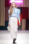 Marianna Senchina show — Mercedes-Benz Kiev Fashion Days FW17/18 (looks: sky blue blouse, white trousers)