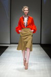 Talented show — Riga Fashion Week AW17/18 (looks: red blouse, khaki skirt)