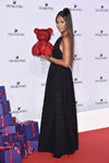 Naomi Campbell. SWAROVSKI party — Milan Fashion Week SS2018 (looks: blackevening dress)