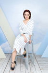 Liasan Utiasheva. BAON SS 2017 lookbook (looks: white striped dress)