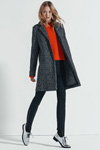 Лукбук BRAX AW17 (наряды и образы: серое пальто, серебряные туфли, красный джемпер)