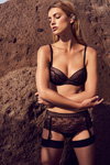 Marie Jo SS17 lingerie campaign (looks: black bra, black stockings, black guipure briefs)