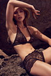 Marie Jo SS17 lingerie campaign (looks: black guipure briefs, black guipure bra)