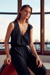 Lena Hardt. Midnight Romance. Oysho SS17 lingerie campaign (looks: black jumpsuit)