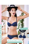 Passionata FW17 lingerie campaign (looks: black hat, blue bra, blue briefs)