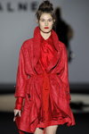 Lucía Lopez. MALNE Madrid show — MBFW Madrid SS19 (looks: red trench coat, red blouse)