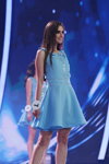 Lidzia Lis. Finał "Miss Białorusi 2018": pierwsza prezentacja (ubrania i obraz: sukienka błękitna)