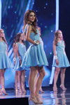 Kaciaryna Gudkowa. Finał "Miss Białorusi 2018": pierwsza prezentacja (ubrania i obraz: sukienka błękitna)