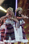 Margaryta Martynawa i Daria Brazowskaja. Finał "Miss Białorusi 2018": prezentacja w lnianych kostiumach