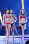 Ksienija Barodzka, Volga Bokach, Alina Mager. Swimsuit competition — Miss Belarus 2018