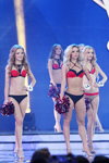 Alina Mager, Ksienija Viasielskaja, Natallia Paulouskaja, Anastasia Pivovaruk. Vorführung der Bademoden — Miss Belarus 2018