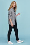 Bonprix AW18 lookbook (looks: grey checkered blazer, black trousers, white sneakers)