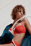Aino Vierimaa. Chantelle SS18 lingerie campaign (looks: red bra, red briefs)