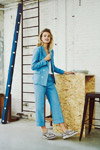Кампания Floris van Bommel SS18 (наряды и образы: голубой брючный костюм)