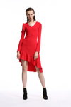 Lookbook Miss Sixty SS18 (ubrania i obraz: sukienka czerwona, półbuty czarne, skarpetki czarne)
